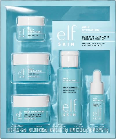 e.l.f. Hydrated Ever After Skincare Mini Kit Travel Size Cleanser Balm Eye Cream