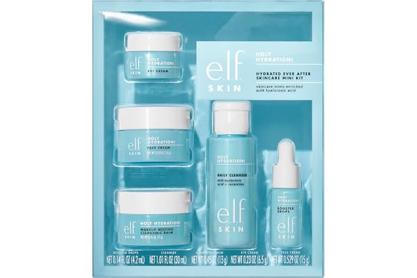 e.l.f. SKIN Holy Hydration! Hydrated Ever After Skincare Mini Kit, Cleanser, Makeup Remover, Moisturizer & Eye Cream For Hydr