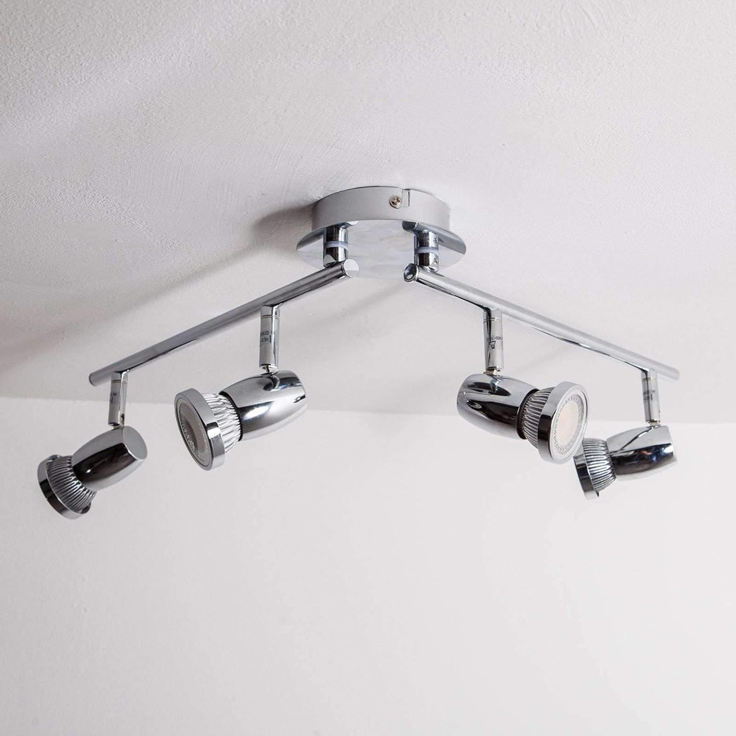 Wohnzimmerlampe Led Deckenlampe Modern Deckenlampe Lampenwelt Led Deckenleuchte Arminius In Chrom Aus Metall U A Lampe Fur Wohnzimmer Esszimmer 4 Flammig Gu10 A Inkl Leuchtmittel Spotbalken Spotleuchten Spotbalken