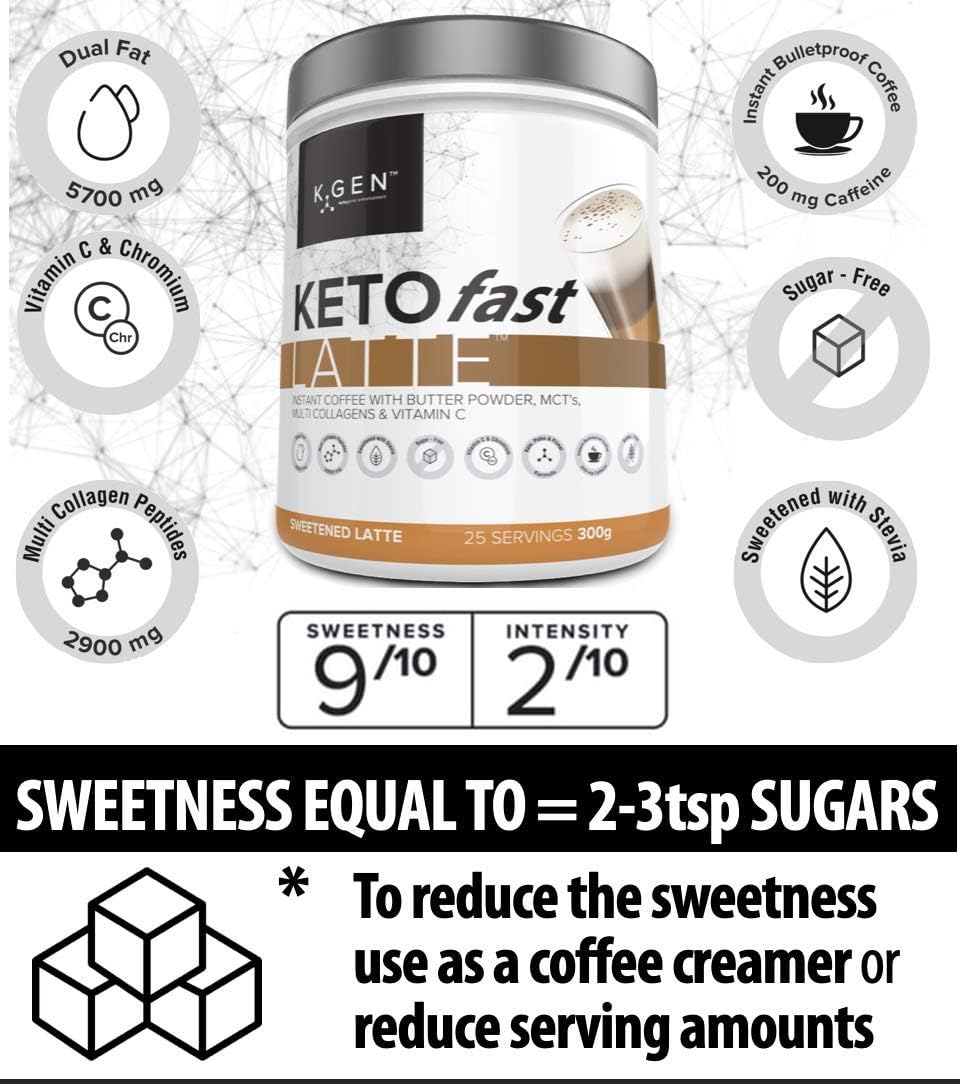 Instant Bulletproof Keto Coffee Creamer UK Made Collagen Latte, 300 g (Pack of 1) - Image 3