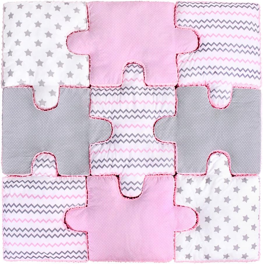 Lulando Puzzle Pillows for Children, Pink, 145 X 145 X 9 cm (Pack of 9)