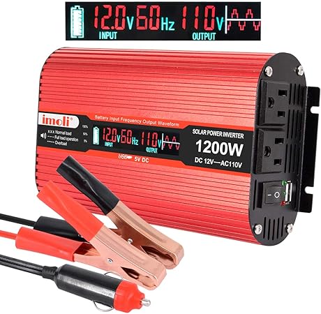 Amazon Imoli インバーター 10w 最大2400w 12v 110v シガーソケット コンセント 車中泊 グッズ 液晶スクリ 車載充電器 Usb 2ポート 急速 カーチャージャー 静音 カー用品 車 バイク 車 バイク