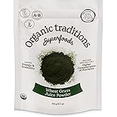Organic Traditions Wheat Grass Powder, Organic Wheatgrass Powder for Smoothies, Vegan Superfood Greens Powder for Drinks, Fine Ground Vegan Superfood for Daily Nutrition, 150g / 5.3oz Bag, 18 Servings
