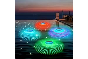 MORXINLE Solar Floating Pool Lights,RGB Color Changing Pool Lights That Float,Waterproof Light up LED Pool Accessories,Solar Pool Light for Outdoor Swimming Pool,Pond,Hot Tub,Garden,Party Decoretion (4PCS)