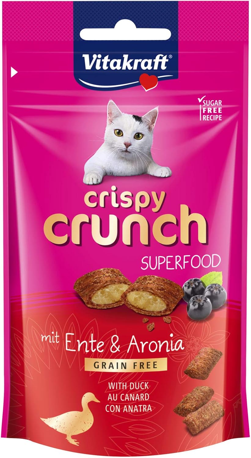 Vitakraft Crispy Crunch ENTE & Aronia Katzenleckerlie, Katzen Snack Bild 1