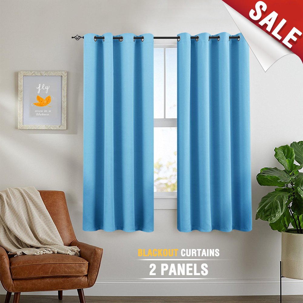 Galleon Blackout Curtains Powder Blue 63 Inch Room Darkening