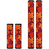 Mintulipy Thanksgiving Fall Maple Leaf Refrigerator Door Handle Covers Set of 4 Keep Appliance Clean for Fridge Microwave Stove Dishwasher Kitchen Decor Accessories