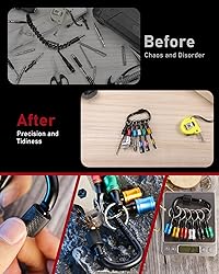 katerk 18pcs Bit Holder with Carabiner Socket for