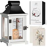 HugMemories Memorial Lantern, Bereavement Sympathy Gifts for Loss of Loved One Mother Father, Bereavement Gifts Thoughtful Funeral Gifts in Memory of Loved One with LED Candle