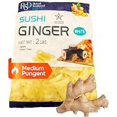 RSD Premium Pickled Sushi Ginger - 2 lb White Gari - Japanese Pickled Ginger for Sushi - Vegan, Kosher, Gluten Free - Sushi Ingredients and Toppings - Organic, Sugar-Free Ginger Slices for Asian Food