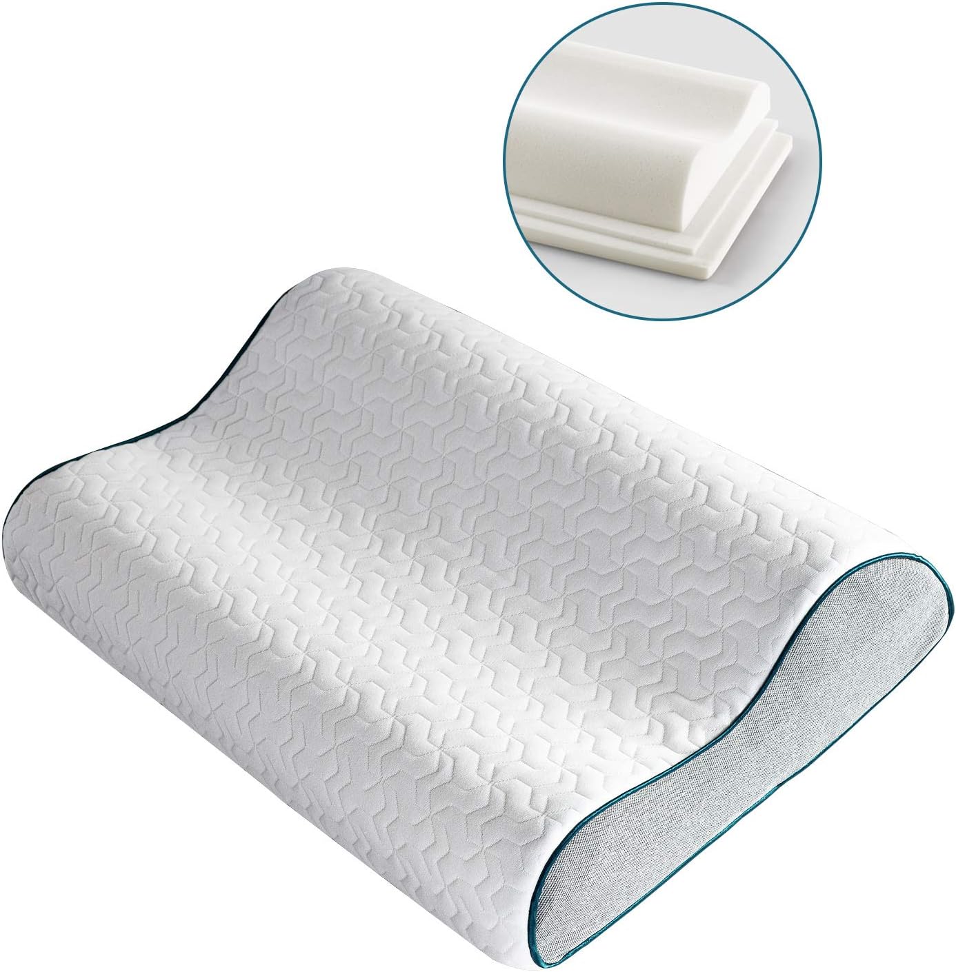 Bedsure Orthopedic Pillow Memory Foam Adjustable Orthopaedic Contour