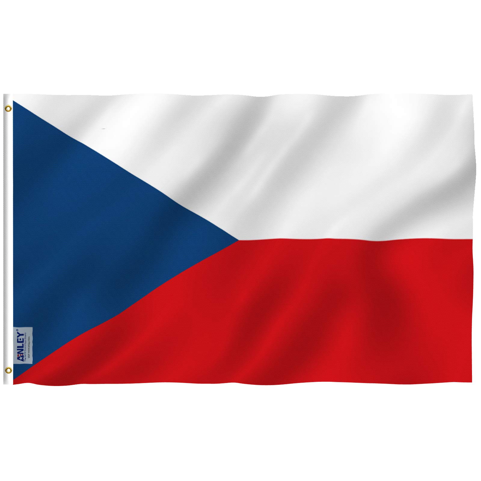 Anley [Fly Breeze 3x5 Foot (90 X 150cm) Czech Flag - Vivid Color and UV Fade Resistant - Canvas Header and Double Stitched - Czechia National Flags Polyester with Brass Grommets 3 X 5 Ft