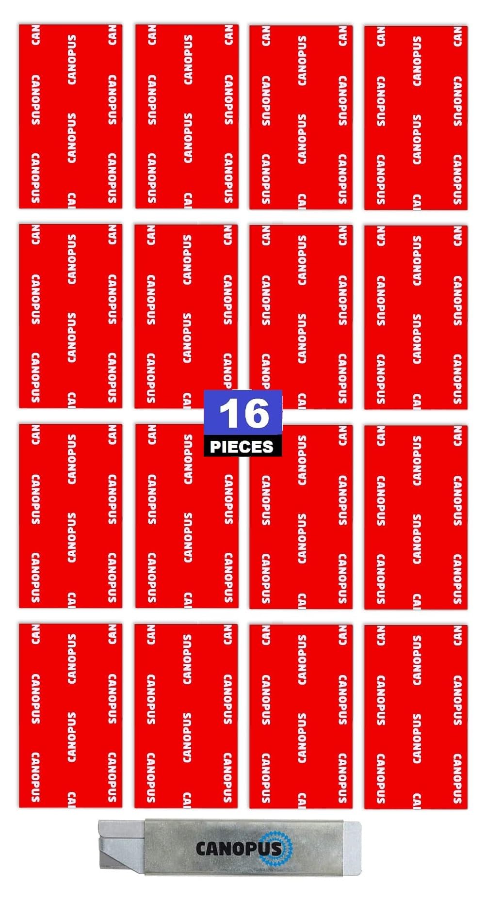 CANOPUS Waterproof Heavy Duty Sticky pads, 16 PCs (25mm x 50mm) Double Sided Ideal for Home and Car Surface, Doorbell, Car Interior Mirror Adhesive Pads