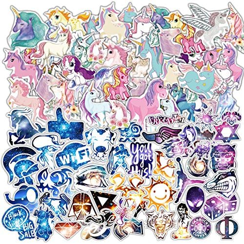 200 PCS Galaxy and Laptop Stickers for Car, Laptop, Skateboard, Luggage, Waterproof Vinyl Decals for Motorcycle, Bicycle, Bumper