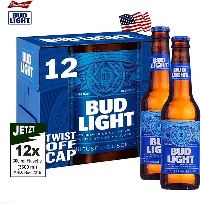 Budweiser Bud Light Beer Flasche 12x 300ml 3600ml Das Neue Beliebte Usa Light Bier Amazon De Bier Wein Spirituosen