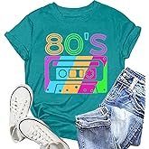 NEWKA 80s Shirt for Women: Retro Vintage 80s' Party Tshirt 80's Cassette Tape Tee Shirt