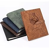 iHoesdste Personalized Leather Journal – 100% Genuine Leather, 24 Cover Designs, 5 Color Options, A5 Refillable Notebook for Men & Women, Ideal Customizable Gift for Business, College, Travel & Work