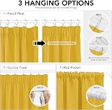 Deconovo Yellow Curtains Pencil Pleat Thermal Blackout 2 Panels 46 x 54 Inch view 3