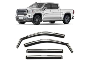 CLIM ART in-Channel Incredibly Durable Rain Guards for GMC Sierra 1500 2019-2025 Crew Cab,Original Window Deflectors,Vent Deflector,Vent Window Visors,Truck Accessories,4pcs-619003LPv