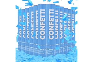ZZPAKUE Confetti Cannon Blue Biodegradable Confetti Poppers 12Pack Party Poppers Confetti Shooters Blue Sticks for Wedding Graduation Engagement Anniversary Bridal Shower Valentines Day Birthday