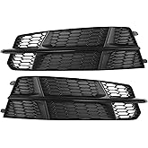 ACROPIX 1Pair Fog Light Grill Front Lower Bumper Fog Light Cover Inserts for Audi A6 C7 S-Line 2015-2018 No.4G0807681AN/4G0807682AN Durable Right Left Black