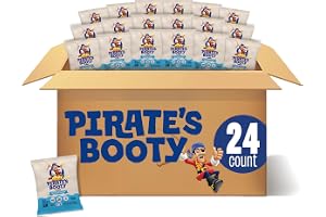 PIRATE'S BOOTY Aged White Cheddar Cheese Puffs Bags, .5 oz (24 Count) | Aged White Cheddar Cheese Puffs, Peanut and Tree Nut