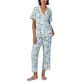 Bed Head PJs womens Organic Cotton Short Sleeve Cropped Pajama Set