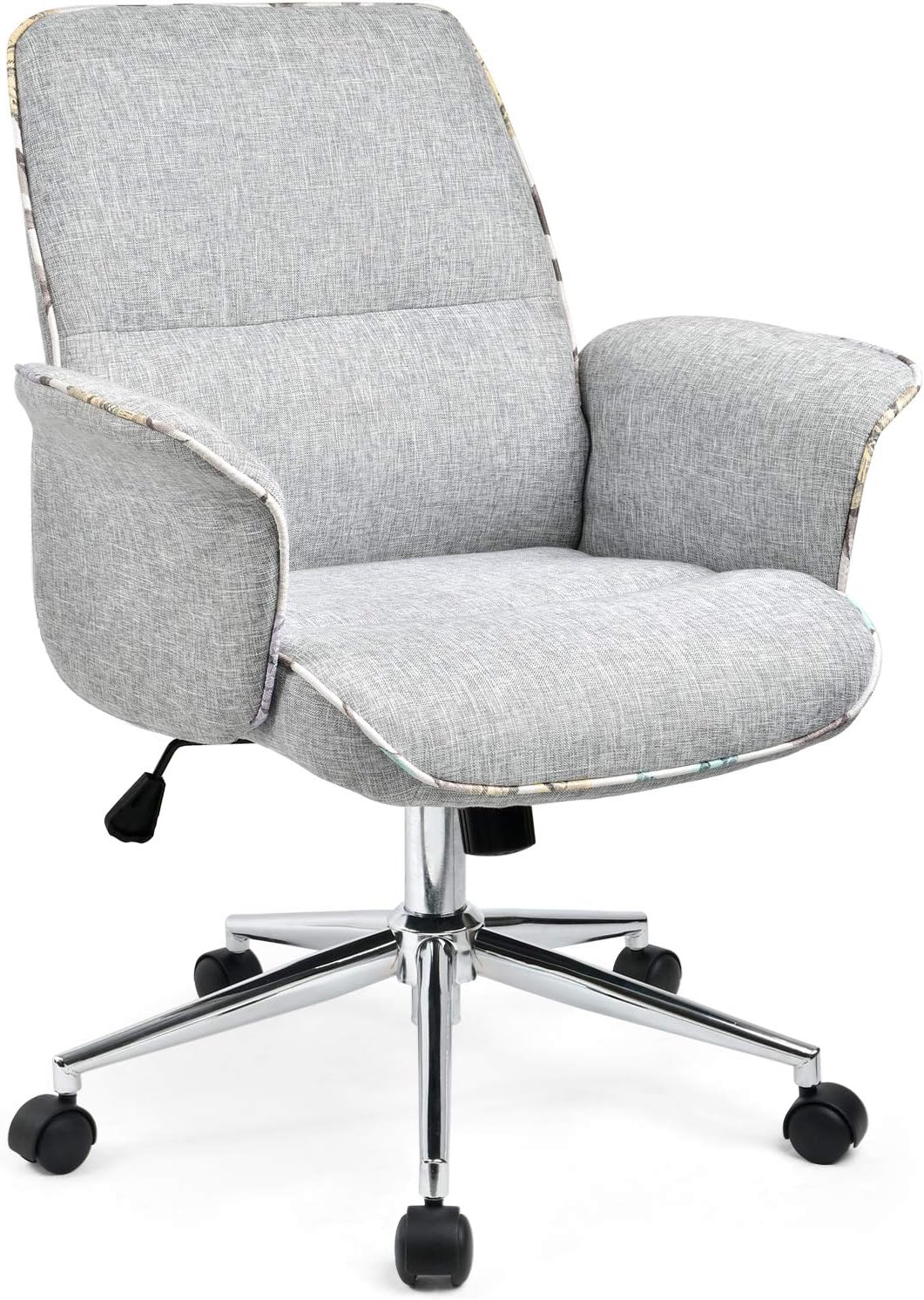 ComHoma Home Office Desk Chair Modern Fabric Upholstered Classic Adjustable Mid-Back Ergonomic Executive Conference Chair Gray,: Kitchen & Dining