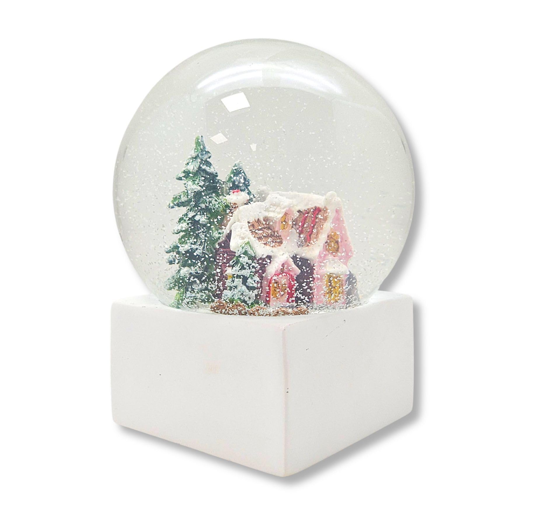 Pure-Line 20170 Snow Globe, Sugar Baker's House, White Cubic Base, Diameter 100 mm