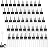 Adecco LLC 50PCS Plastic Dropper Bottle, 1oz Dispensing Bottles Applicator, 30ML Empty Squeeze Dropper Bottles with Twist Top Cap