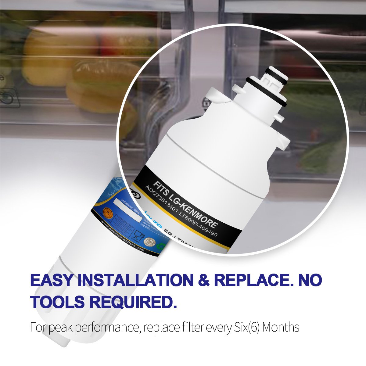 Excelpure Refrigerator Water Filter Compatible With LG LT800p, KENMORE