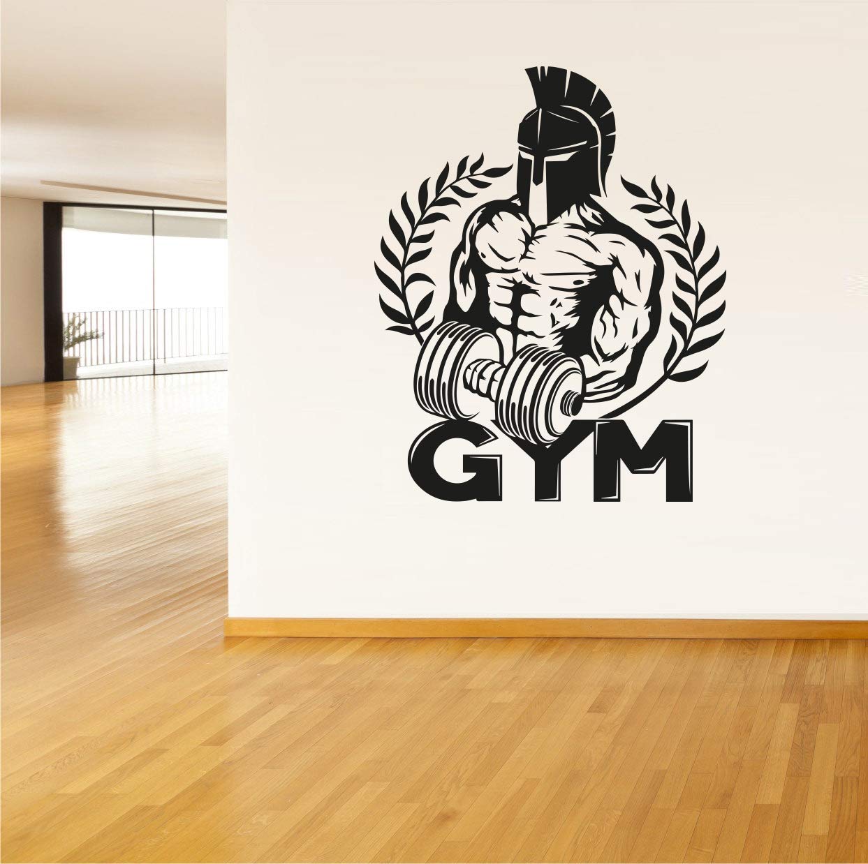 Vinyl Sticker Man Dumbbell Muscles Sport Fitness Club Work