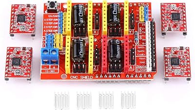 Fdit CNC Shield Expansion Plate 4x A4988 Heatsink Stepper Motor Controller 3D