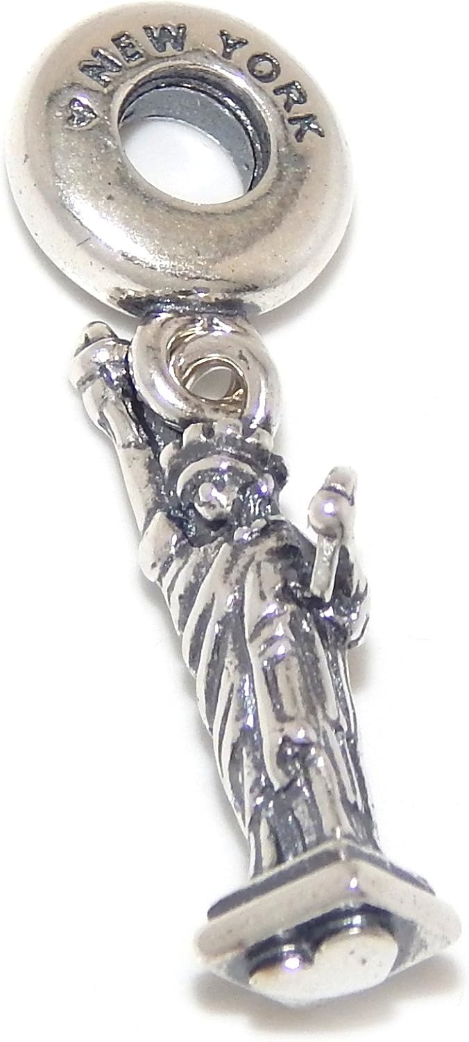 925 Sterling Silver "Dangling Statue of Liberty" Charm Bead