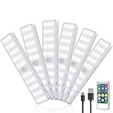 LED Closet Light, 6 Pcs 30LEDs Dimmer Rechargeable