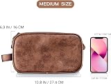 Elviros Water-Resistant PU Leather Toiletry Bag Large Travel Dopp Kit Dark Brown view 6