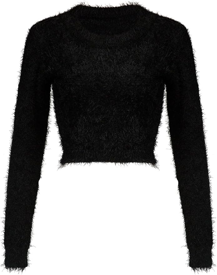 fluffy white cropped jumper