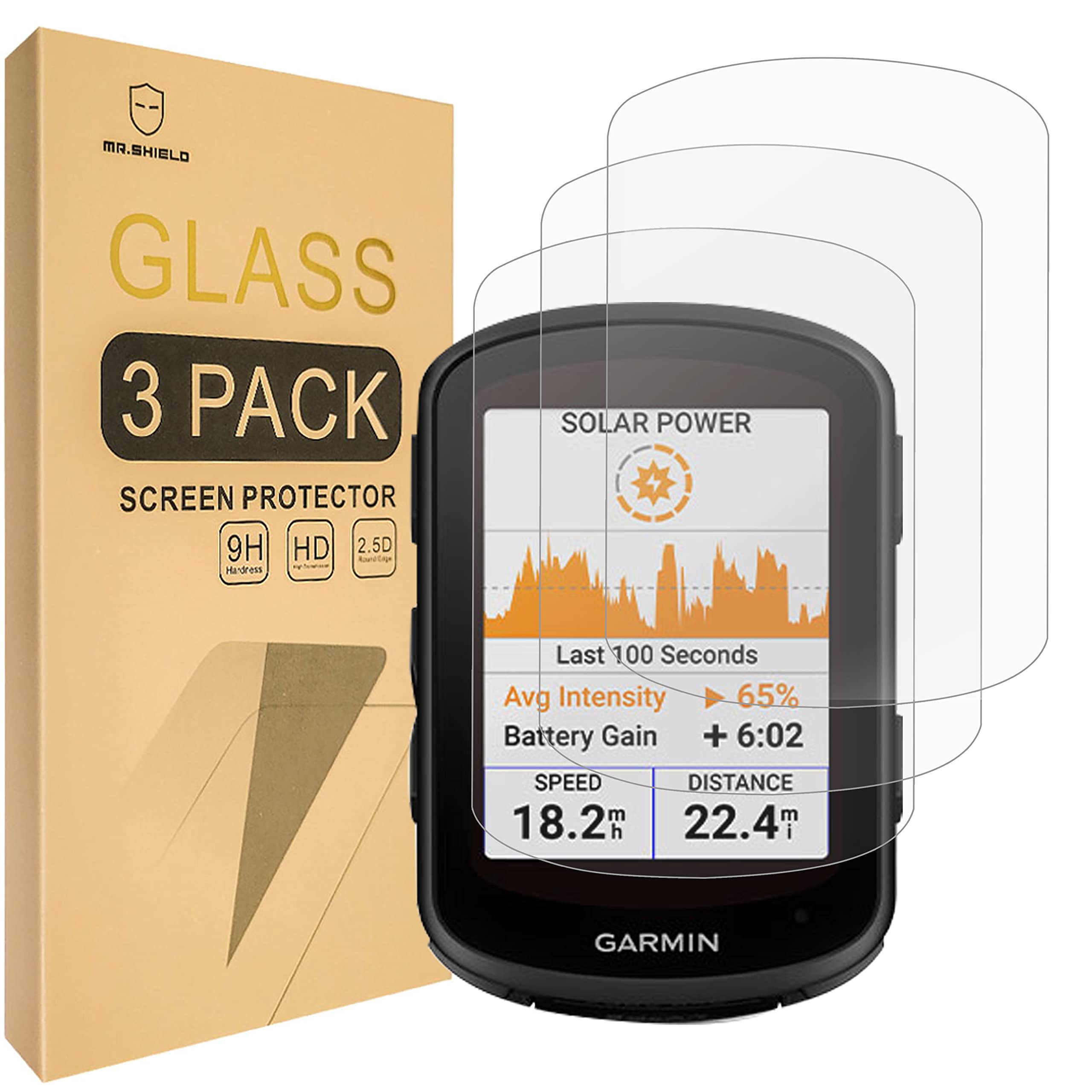 Mr.Shield [3-Pack Screen Protector For GARMIN Edge 540 and GARMIN Edge 840/840 Solar [Tempered Glass] [Japan Glass with 9H Hardness] Screen Protector