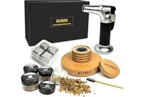 Cocktail Smoker Kit with Torch, XOMO Old Fashioned Drink Smoker Infuser Kit for Cocktails, Whiskey & Bourbon, Whiskey Gift fo