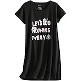 PNAEONG Women's Cotton Nightgown Sleepwear Short Sleeves Shirt Casual Print Sleepdress