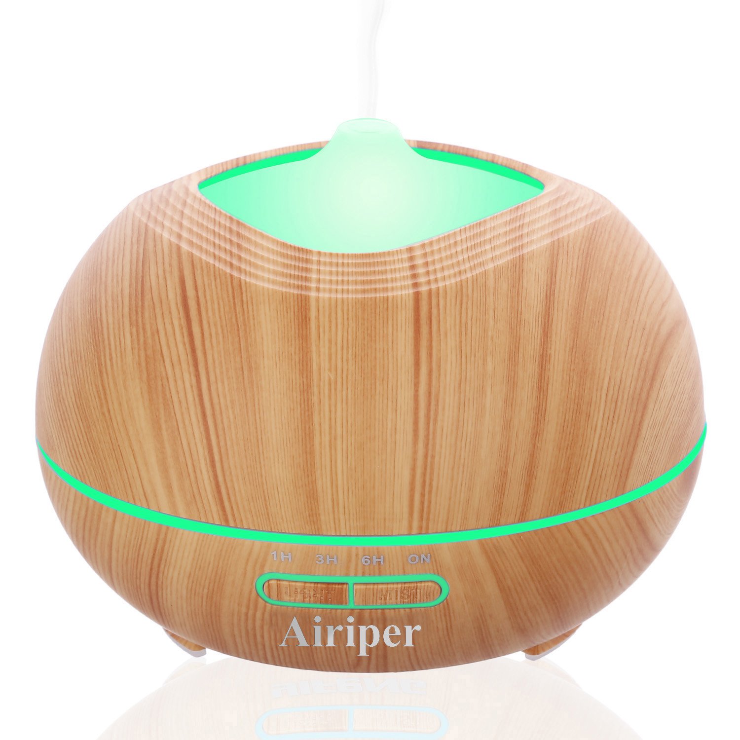 Airiper 400ml Aroma Essential Oil Diffuser, Portable Wood Grain Aromatherapy Humidifier Ultrasonic Cool Mist Air Purifiers w 7 Color LED Lights, 4 Timer Settings, Waterless Auto Shut-Off Features