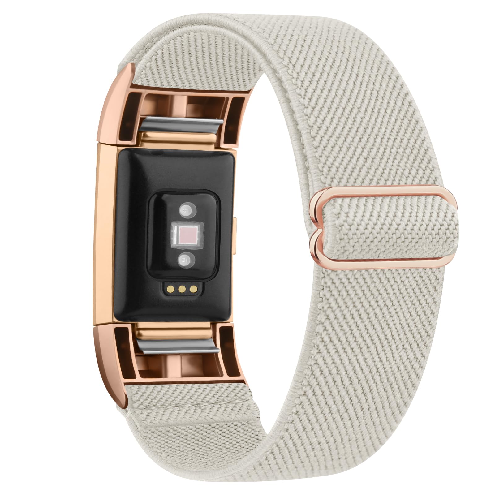 Wanme For Fitbit Charge 2 Straps - Elastic Replacement for Women/Men, Adjustable Sport Wristbands (Starlight)