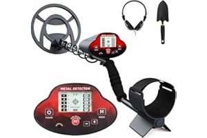 TECLUNG Metal Detector for Adults, Higher Accuracy Waterproof Metal Detectors Gold and Silver, 10" Coil Gold Detector with LCD Display, 3 Detection Modes, Gold Finder with DSP Chip, Red