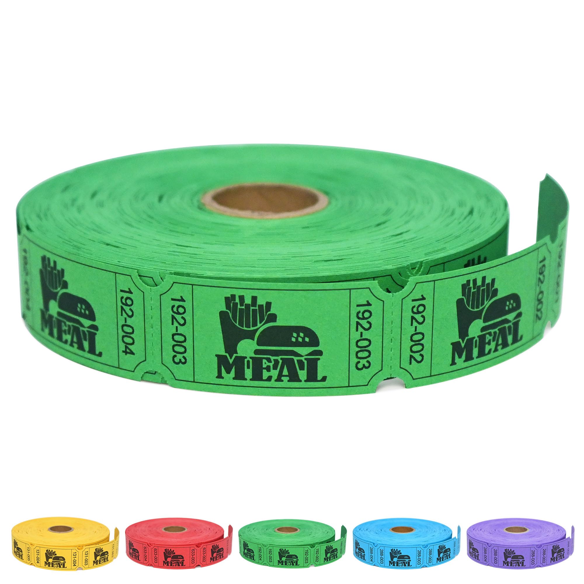 Photo 1 of ESSENTIAL 1000 Raffle Tickets Rolls, Meal Tickets Single Roll for Events, Leisure, Movie Watching, Entertainment, Class Reward & Prizes - 5 Color Selection (Green)
