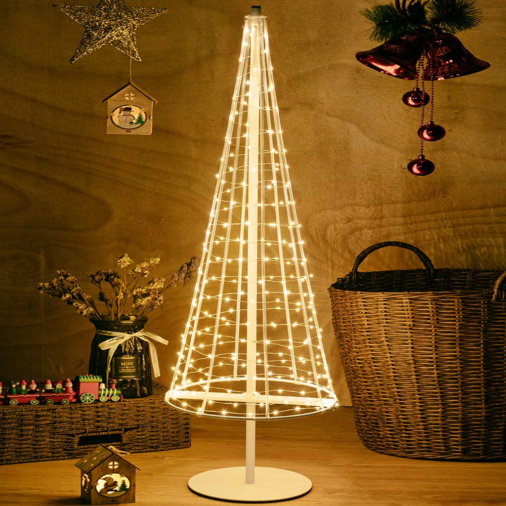 HONESTY 3.3FT Metal Tree Foldable,Home,Festival,Party,Wedding,Indoor and Outdoor Use,Warm White