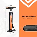 Hycline Bike Pump Floor Pump 150 PSI Dual Valve Presta Schrader Orange view 3