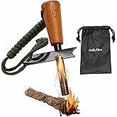 Ferro Rod Fire Starter Survival Kit, Waterproof Flint and Steel Fire Starter for Camping, Hiking and Backpacking Gear, Green 