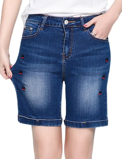 plus size denim bermuda shorts