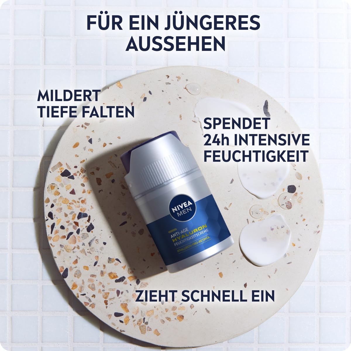 NIVEA MEN Anti-Age Hyaluron Feuchtigkeitscreme, Gesichtspflege für Männer mit Hyaluron, Pro-Retinol und LSF 15, Gesichtscreme für 24h Feuchtigkeit und sichtbare Faltenmilderung (50 ml) 2