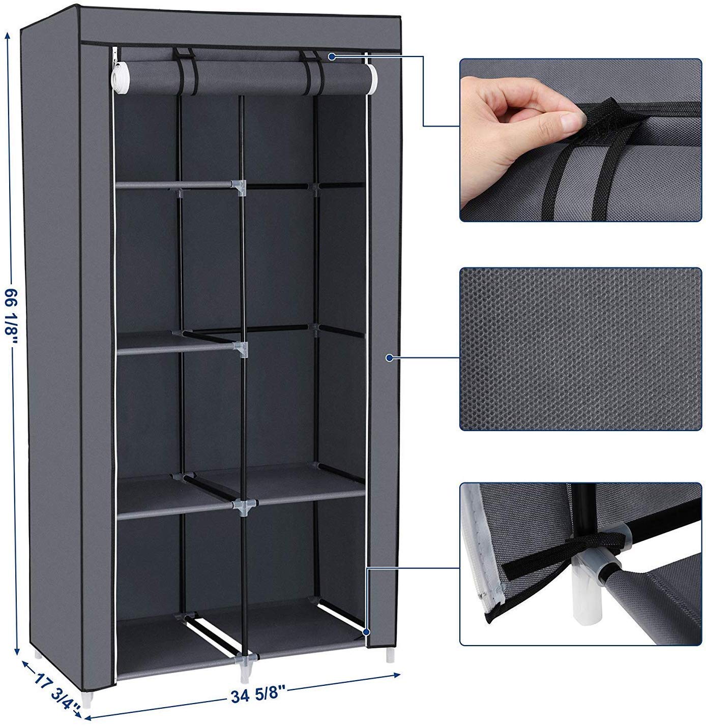 Snepcom Do It Yourself Wardrobe Door Fordable 6 Racks Amazon In